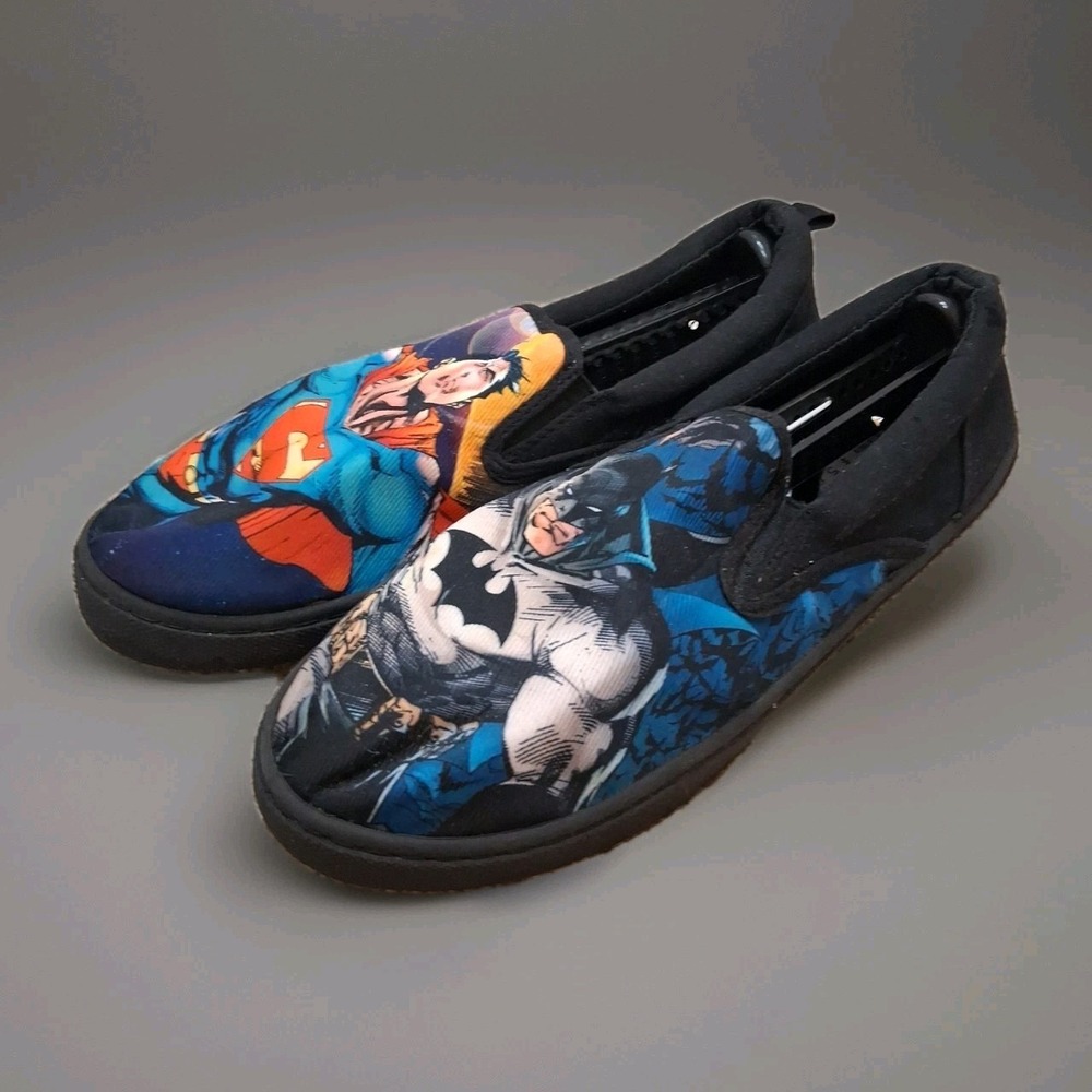 DC Comics Batman / Superman Canvas Slide On Shoes Size‎ 11